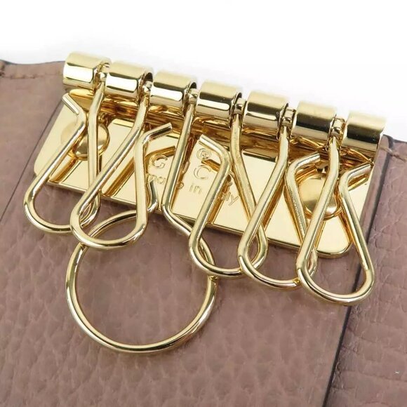 Auth GUCCI GG Marmont Key Case Pink/Brown PGG Supreme Canvas/Leather - h30848f - Picture 4 of 8